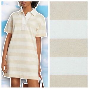 NWT EVERLANE The Organic Cotton Rugby Stripe Polo Tennis Dress Coastal Preppy